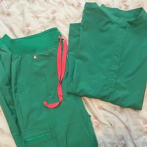 Figs women safety green jogger scrub set
